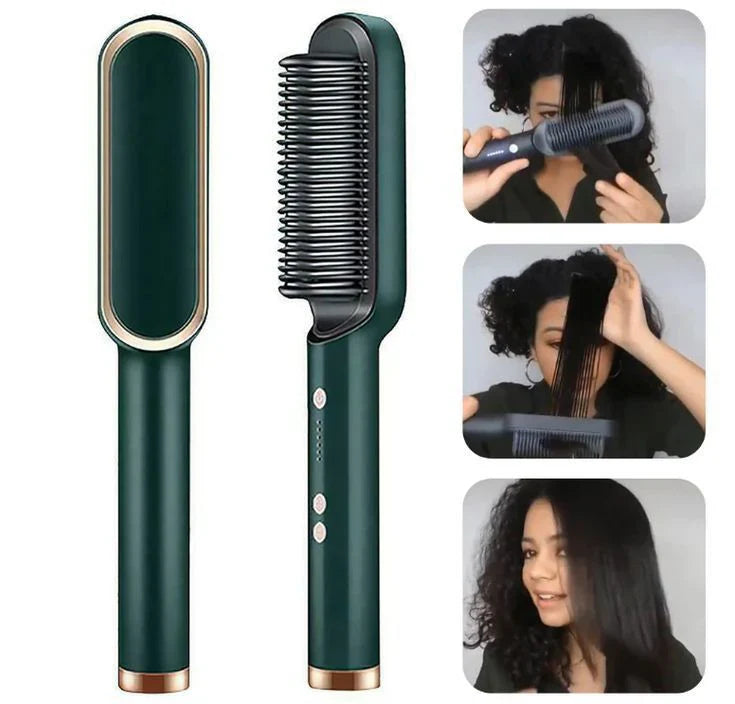 Hair Straightener Brush & Curling Comb (2 in 1)